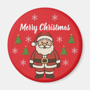 Fröhlicher Weihnachts-Cartoon-Weihnachtsmann Lusti Magnet