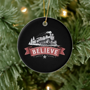 Fröhlicher Weihnachts-Express Nordpol Weihnachten Keramik Ornament