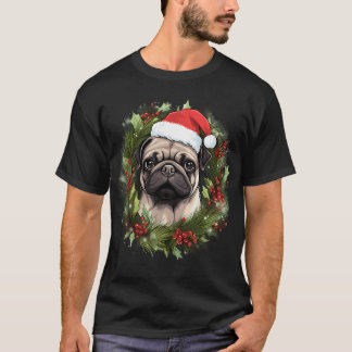 Fröhlicher Weihnachts-Pug T-Shirt