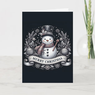 Fröhlicher Weihnachts-Schneemann Karte