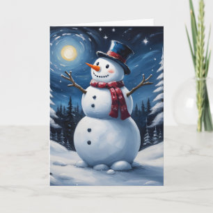 Fröhlicher Weihnachts-Schneemann Karte