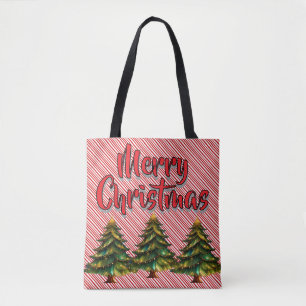 Fröhlicher Weihnachtsbaum Candy Cane Spaß Feiertag Tasche