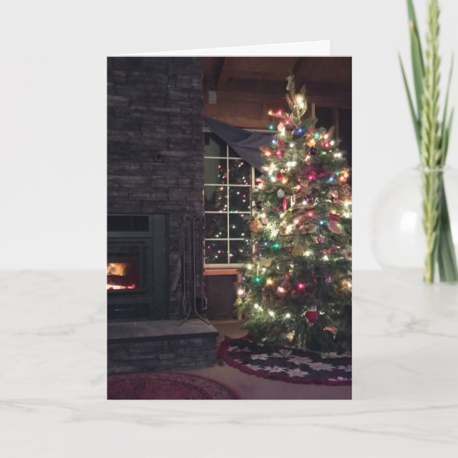 Fröhlicher Weihnachtsbaum Feiertagskarte (Vorderseite)