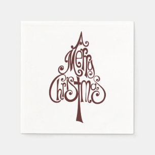 Fröhlicher Weihnachtsbaum Serviette