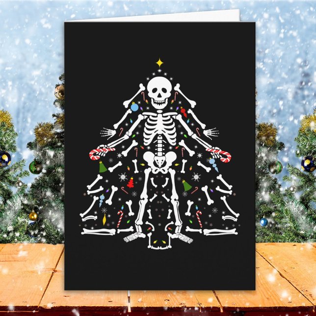 Fröhlicher Weihnachtsbaum Skelett Karte (Von Creator hochgeladen)