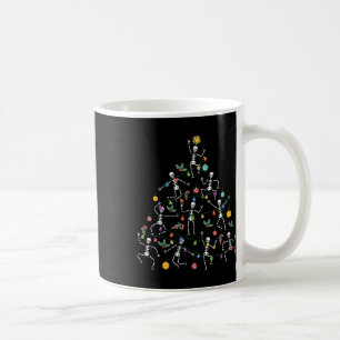 Fröhlicher Weihnachtsbaum Tanzendes Skelett Lustig Kaffeetasse