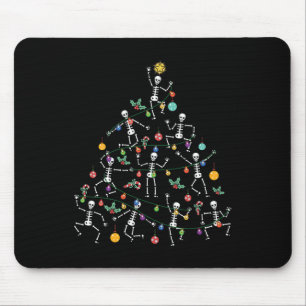 Fröhlicher Weihnachtsbaum Tanzendes Skelett Lustig Mousepad