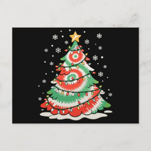 Fröhlicher Weihnachtsbaum-Tie-Dye-Xmas-Retro-Vibes Feiertagspostkarte