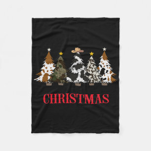 Fröhlicher Weihnachtsbaum Western Cowhide Weihnach Fleecedecke