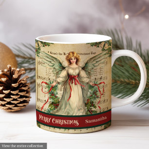 Fröhlicher Weihnachtsbecher Nostalgischer Engel Ge Kaffeetasse