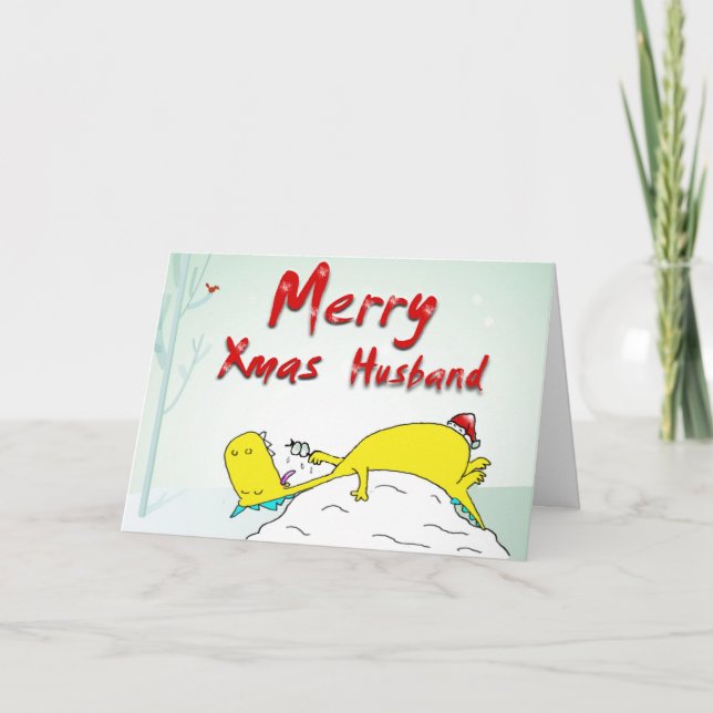 fröhlicher Weihnachtsehemann Feiertagskarte (Vorderseite)