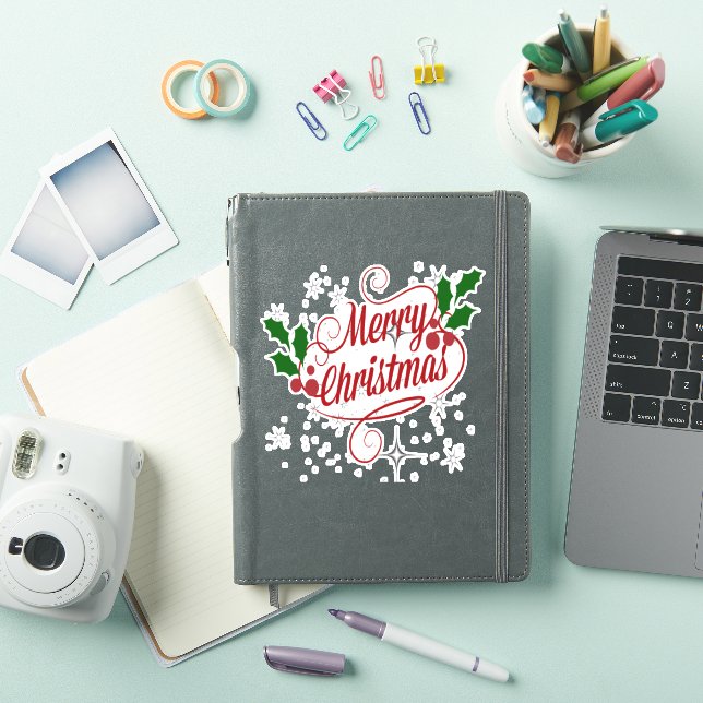 Fröhlicher Weihnachtsfunkel und leuchtender roter  Aufkleber (iPad Hülle)