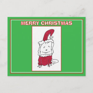 Fröhlicher Weihnachtshund Cartoon Frohe Weihnachte Feiertagspostkarte