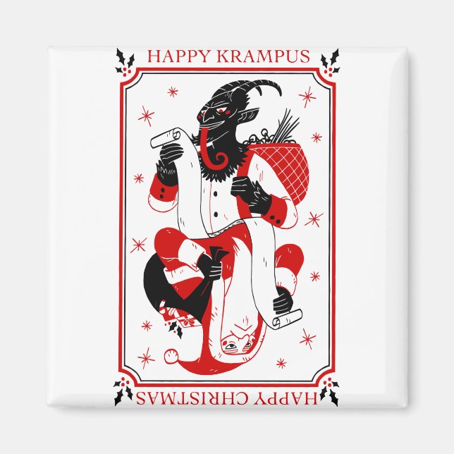 fröhlicher Weihnachtskrampf Magnet (Vorne)