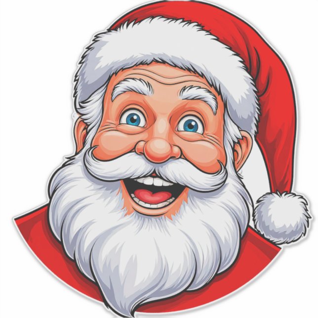 Fröhlicher Weihnachtsmann Aufkleber (Vorderseite)