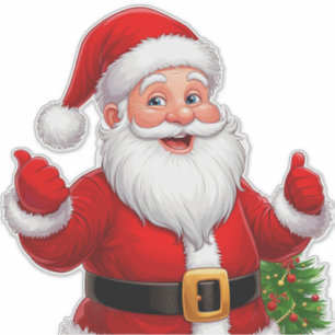 Fröhlicher Weihnachtsmann Aufkleber