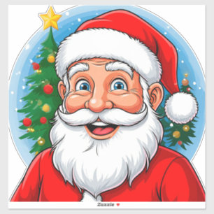 Fröhlicher Weihnachtsmann Aufkleber