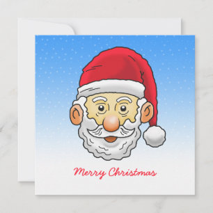 Fröhlicher Weihnachtsmann Flache Weihnachtskarte Feiertagskarte