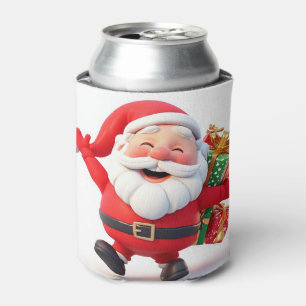 Fröhlicher Weihnachtsmann mit festlichen Geschenke Dosenkühler