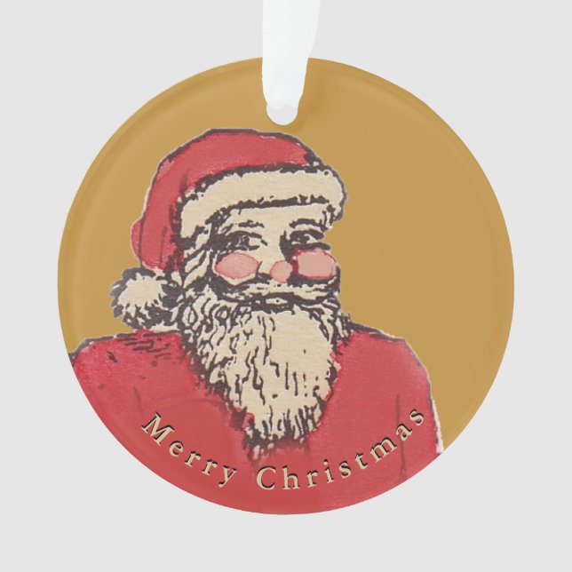 Fröhlicher Weihnachtsmann mit Ihrem Text Ornament (Vorderseite)