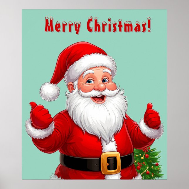 Fröhlicher Weihnachtsmann Poster (Vorne)