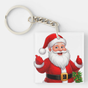 Fröhlicher Weihnachtsmann Schlüsselanhänger