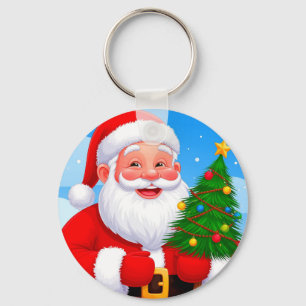 Fröhlicher Weihnachtsmann Schlüsselanhänger