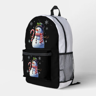 Fröhlicher Weihnachtsmann Schneemann mit Zuckersta Bedruckter Rucksack