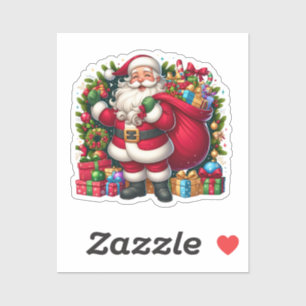 Fröhlicher Weihnachtsmann Weihnachten Aufkleber