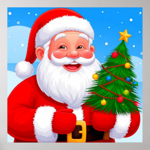 Fröhlicher Weihnachtsmann Weihnachtsfeiertag Wandd Poster