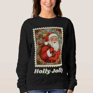 Fröhlicher Weihnachtsmann Weihnachtspoststempel Sweatshirt