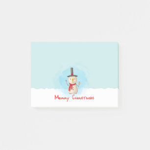 Fröhlicher Weihnachtsmann winkt und lächelt Post-it Klebezettel