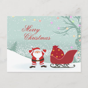 Fröhlicher Weihnachtsschnee + Postkarte Santa Slei