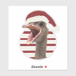 Fröhlicher Weihnachtsstrich mit Weihnachtsmannmütz Aufkleber