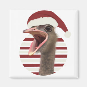 Fröhlicher Weihnachtsstrich mit Weihnachtsmannmütz Magnet
