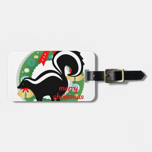 fröhlicher Weihnachtssunk Gepäckanhänger (Vorderseite horizontal)