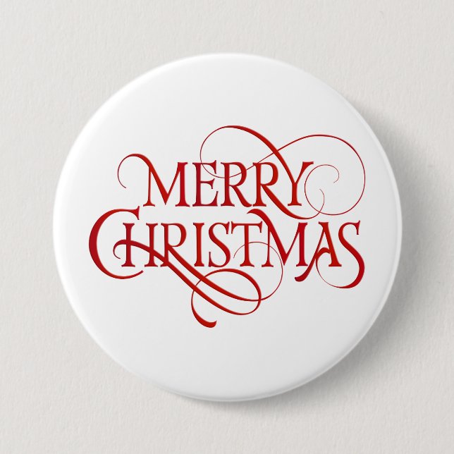 Fröhlicher Weihnachtstext Button (Vorderseite)