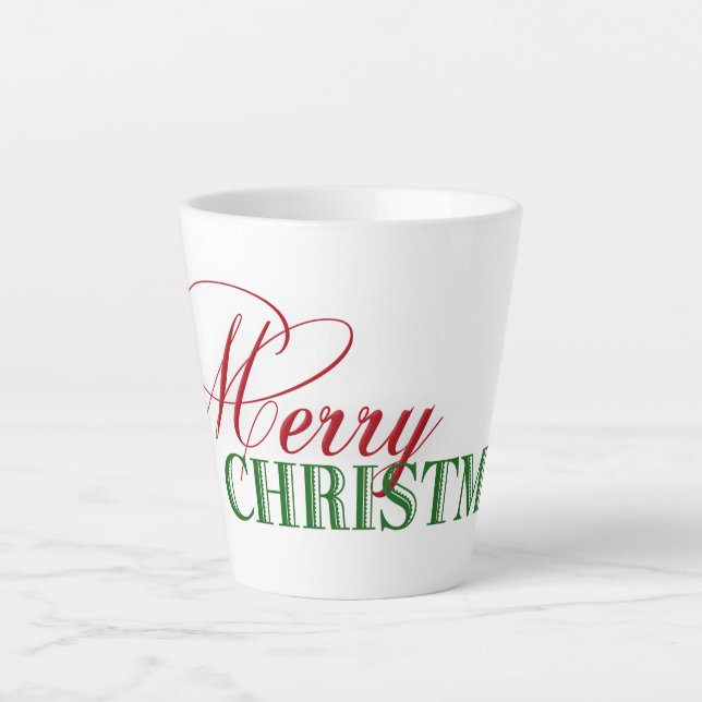 Fröhlicher Weihnachtstext Milchtasse (Vorderseite)