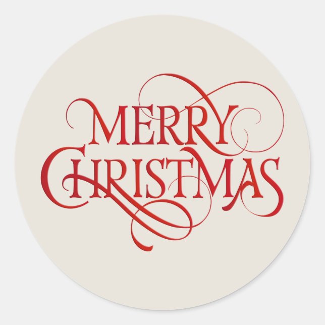 Fröhlicher Weihnachtstext Runder Aufkleber (Vorderseite)