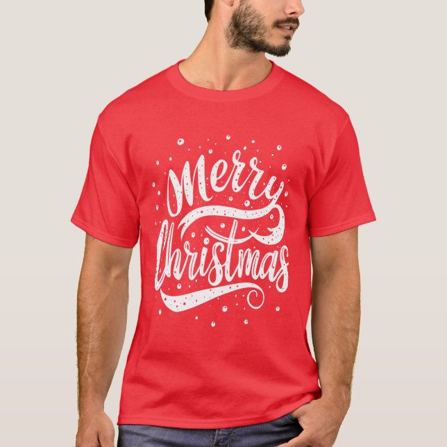 Fröhlicher Weihnachtstext T-Shirt (Vorderseite)