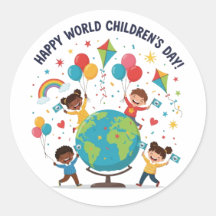 Fröhlicher Weltkindertag-Feier-Aufkleber