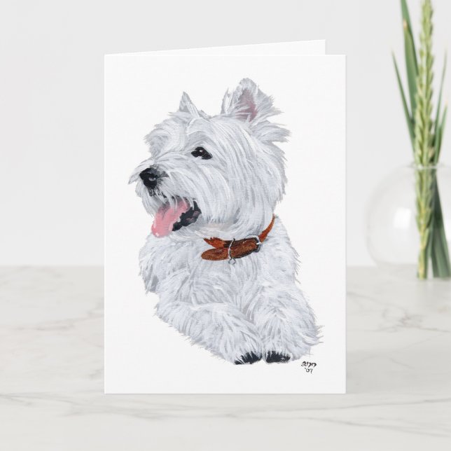 Fröhlicher West Highland White Terrier Karte (Vorderseite)