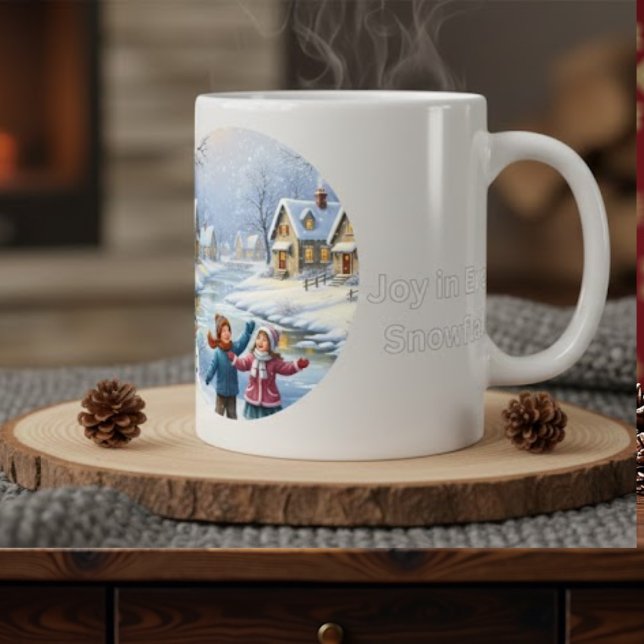 Fröhlicher Winter-Wunderland-Becher Jumbo-Tasse (Von Creator hochgeladen)