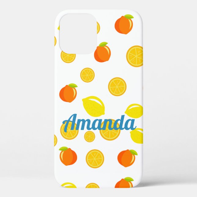 Fröhlicher Zitrus: Zitronen und Orangen Case-Mate iPhone Hülle (Rückseite)