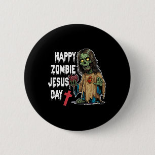 Fröhlicher Zombie-Jesus-Tag-Skelett-Horror-Christi Button