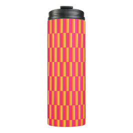 Fröhliches 3D-Regenbogen-Kachel-Muster Thermosbecher