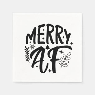 Fröhliches Af Lustiges Weihnachten Schneeflocke Xm Serviette
