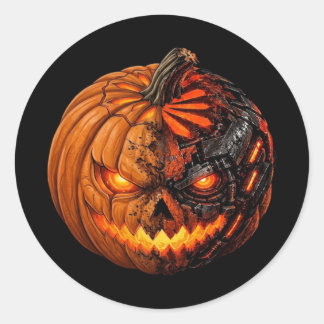 Fröhliches AI Halloween Runder Aufkleber