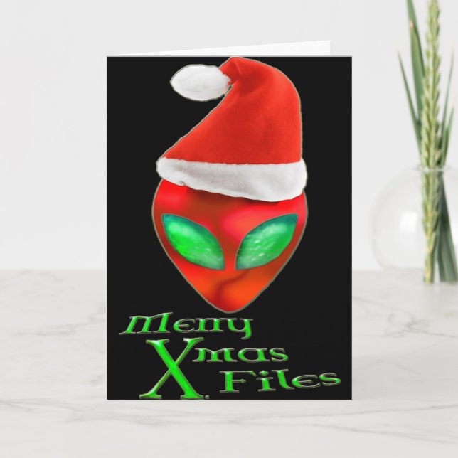 Fröhliches alien-Weihnachten archiviert Karte (Vorderseite)