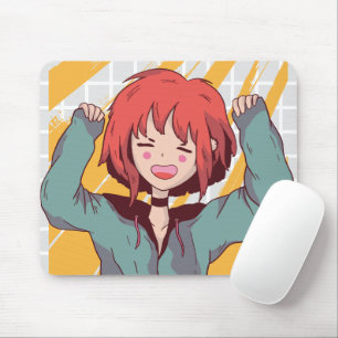 Fröhliches Anime-Mädchen-Raster-Mauspad Mousepad